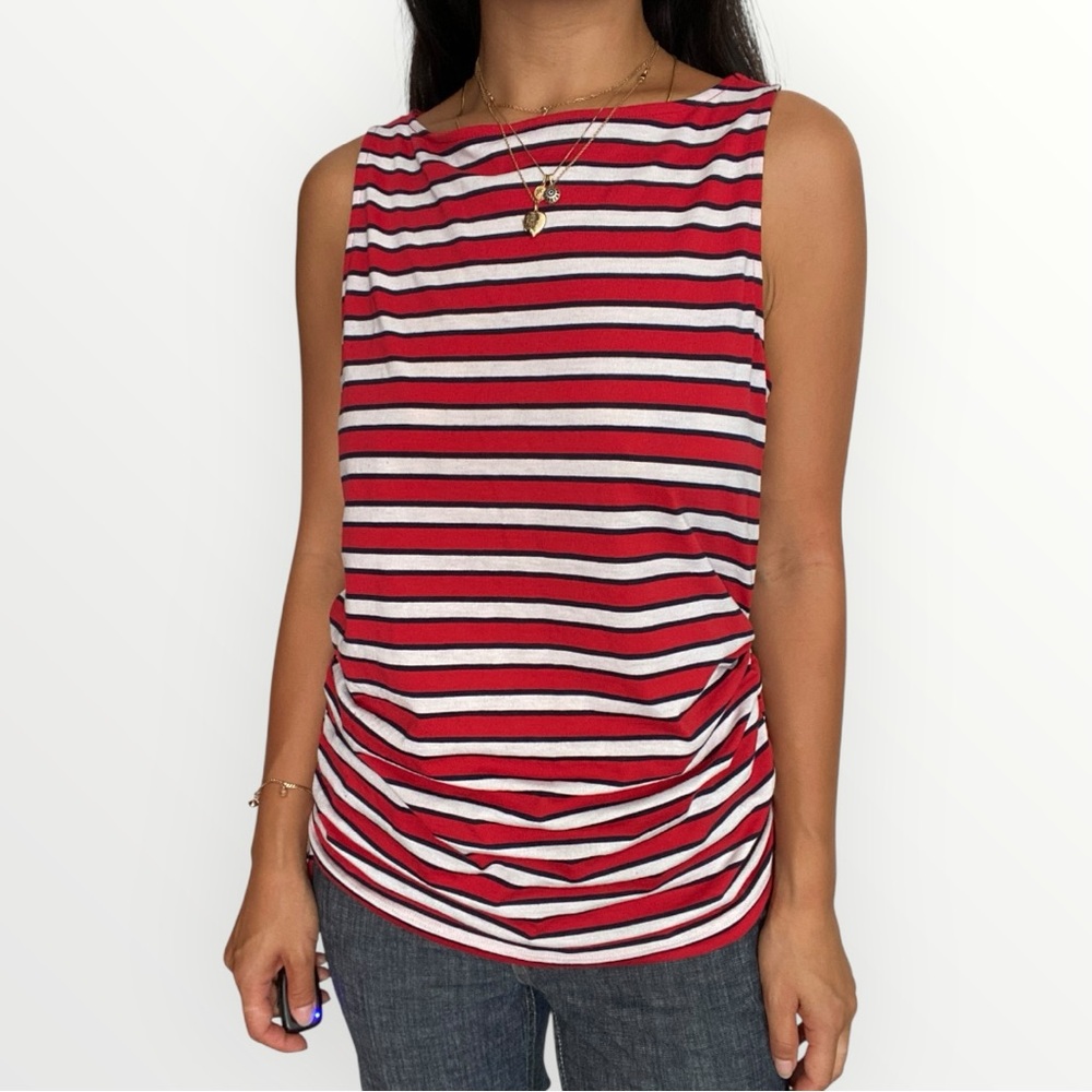 Chaps by Ralph Lauren Striped Side Tie Tank Top Size M